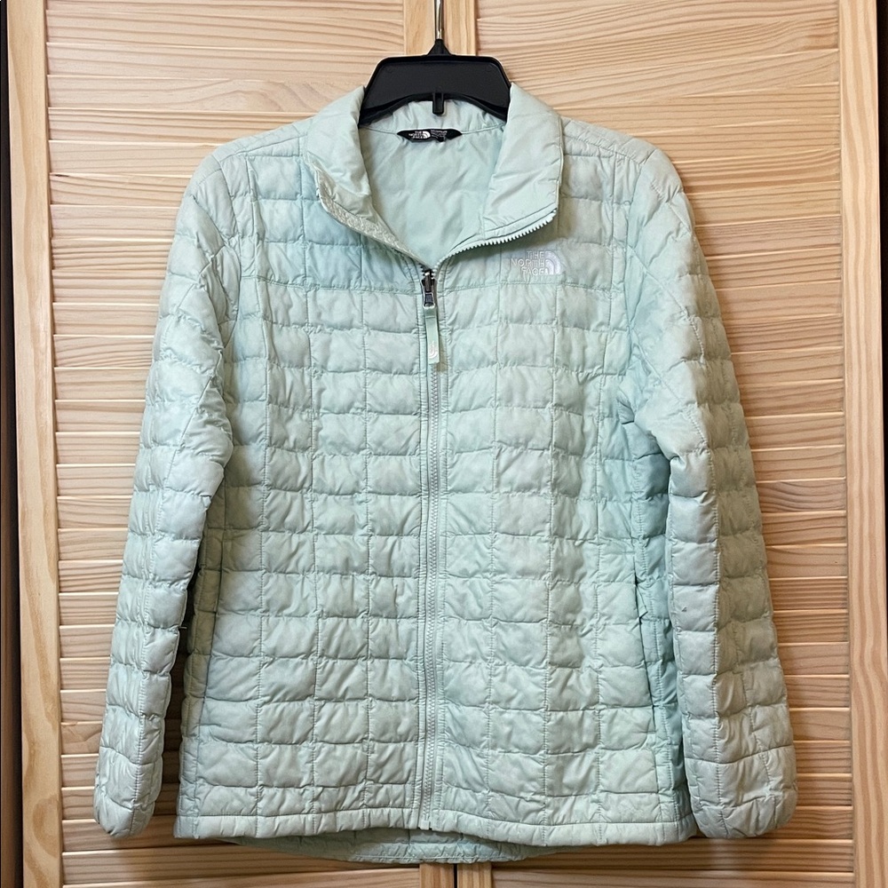 The North Face Girls Mint Green Quilted Puffer Jacket